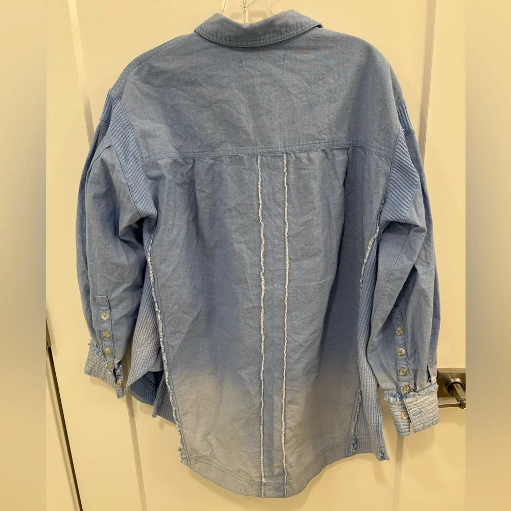 We The Free Cool and Clean Oversized Solid  Waffle Knit Button Down Size Small - Picture 12 of 16